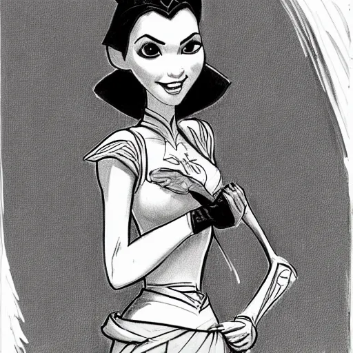 Image similar to milt kahl sketch of victoria justice as princess padme from star wars episode 3