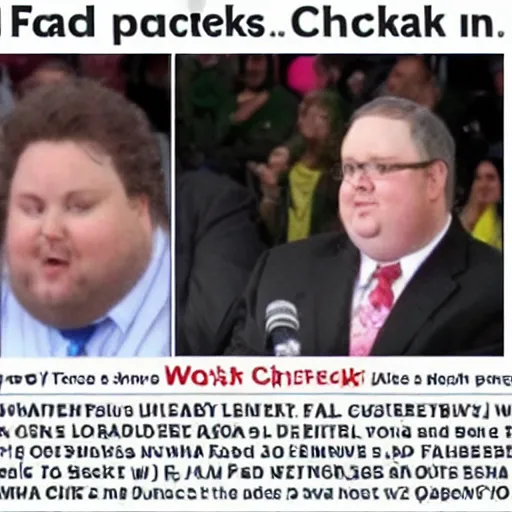 Prompt: fat chuck protests the internet