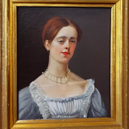Image similar to portrait of victorian lady, oil, expression