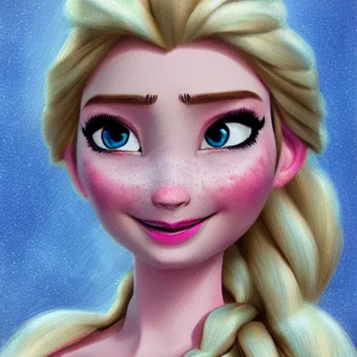 Prompt: Elsa from Frozen as real cute girl photorealistic style