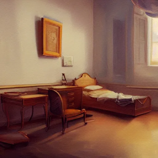 Image similar to a y 2 k room, oil painting, pale colors, high detail, 8 k, wide angle, trending on artstation,