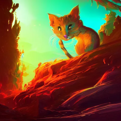 Image similar to a hybrid of cat and mouse, digital art fantasy art, highly detailed, art by asher brown durand, anton fadeev, james gurney, anato finnstark