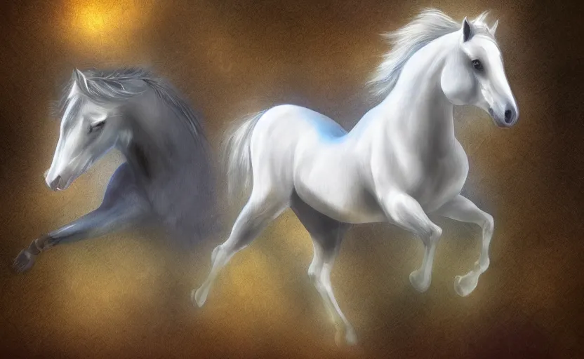 Prompt: Magical and fantasy digital painting of a horse