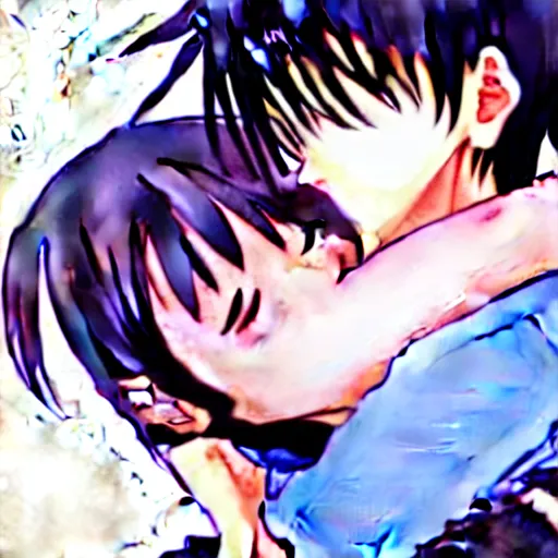 Image similar to teenager girl hugs boy 1 4 yo 1 5 yo innocent love pixiv fanbox by makoto shinkai