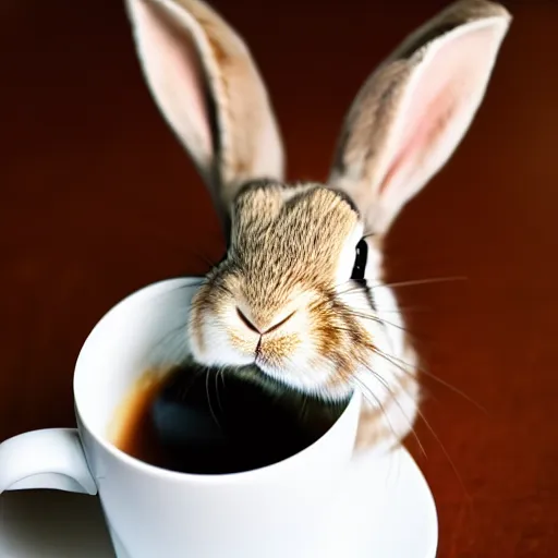 Image similar to rabbit sitting in coffee cup