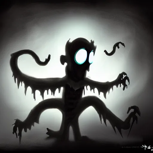 Image similar to a ghostly demon, pixar, concept art