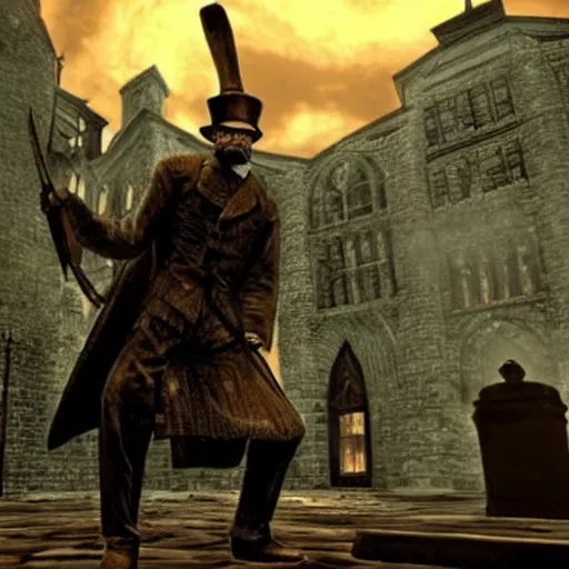 Image similar to abe lincoln in dark souls