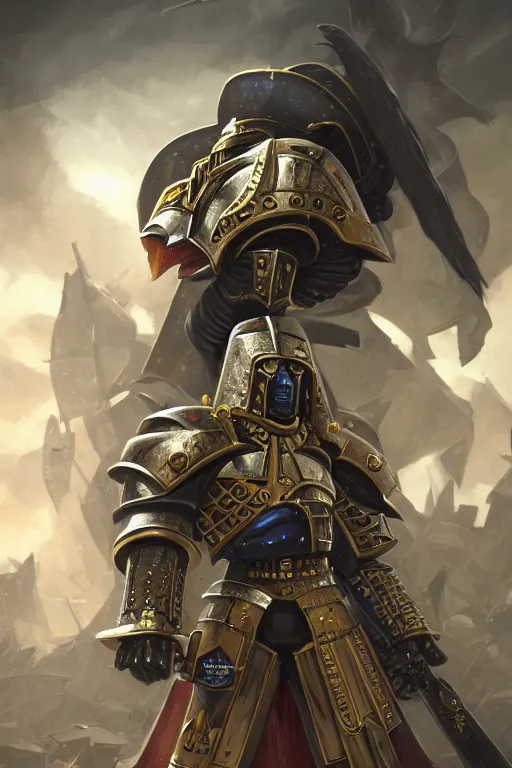 Image similar to armor portrait heros warhammer 4 0 k horus heresy fanart - the primarchs emperor by johannes helgeson animated with vfx concept artist & illustrator global illumination ray tracing hdr fanart arstation zbrush central hardmesh 8 k octane renderer comics stylized