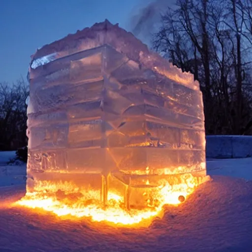 Image similar to photo of a burning ice sculpture