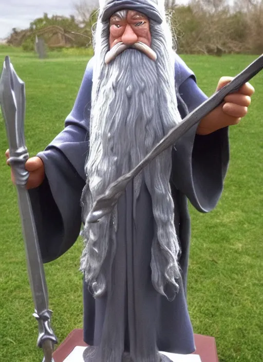 Image similar to gandalf, style of a super smash brothers trophy