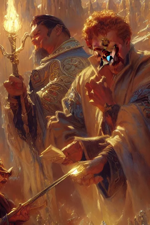 Prompt: master wizard, highly detailed painting by gaston bussiere, craig mullins, j. c. leyendecker 8 k