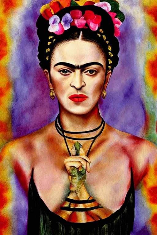 Image similar to Madonna in Frida Kahlo painting style