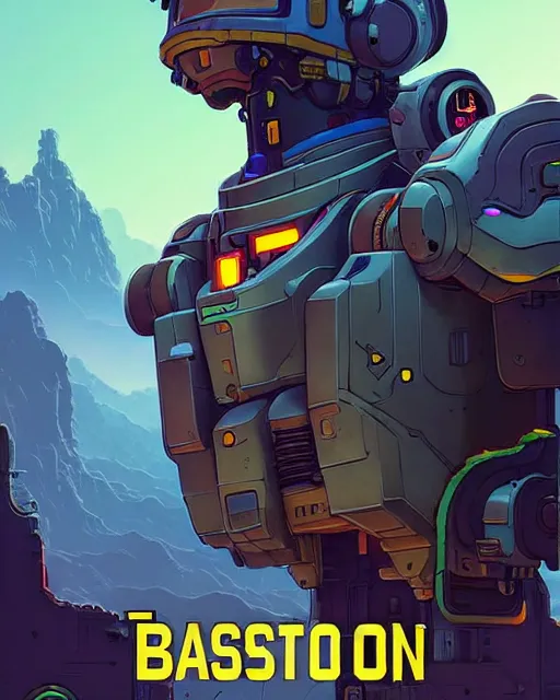 Prompt: bastion from overwatch, character portrait, portrait, close up, concept art, intricate details, highly detailed, vintage sci - fi poster, retro future, in the style of chris foss, rodger dean, moebius, michael whelan, katsuhiro otomo, and gustave dore