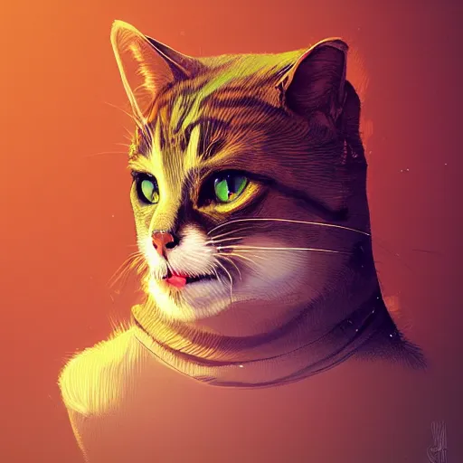 Image similar to The cat is a quantum physicist, artstation