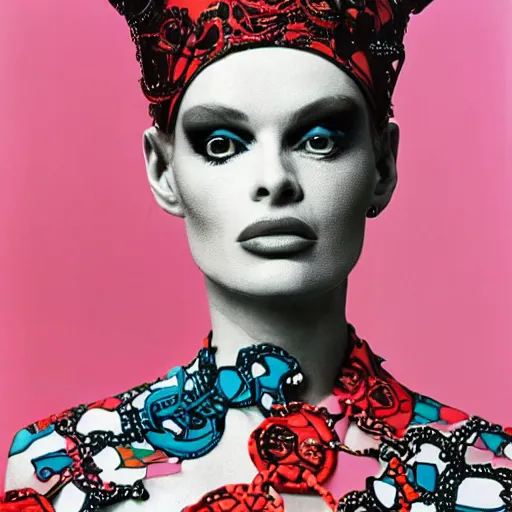 Image similar to close up of birgit bardot as avant - garde fashion model in year 3 0 0 0, official versace editorial, highly detailed