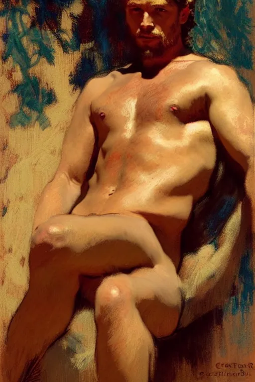 Image similar to attractive male, game of thrones, painting by gaston bussiere, craig mullins, j. c. leyendecker, edgar degas