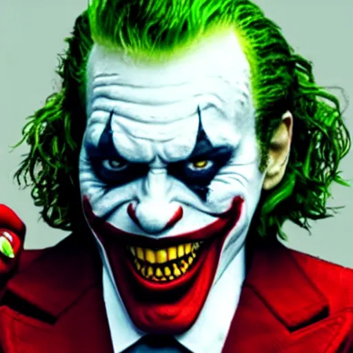 Image similar to film still of Ronald McDonald as joker in the new Joker movie