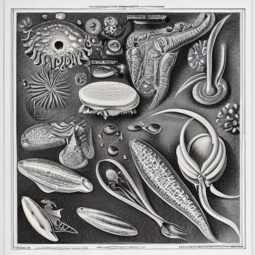 Prompt: Scientific diagram of the Krabby Patty secret formula, by Ernst Haeckel, medical illustration, oil on canvas