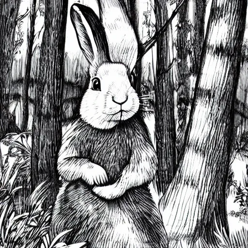 Prompt: rabbit in the forest