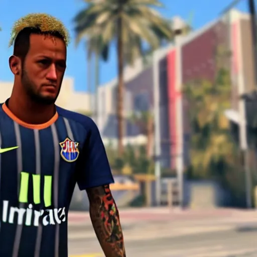 Prompt: screenshot of neymar in gta v, grand theft auto