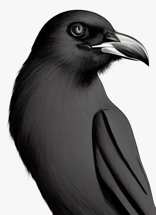 Image similar to a portrait of a humanoid crow, digital art