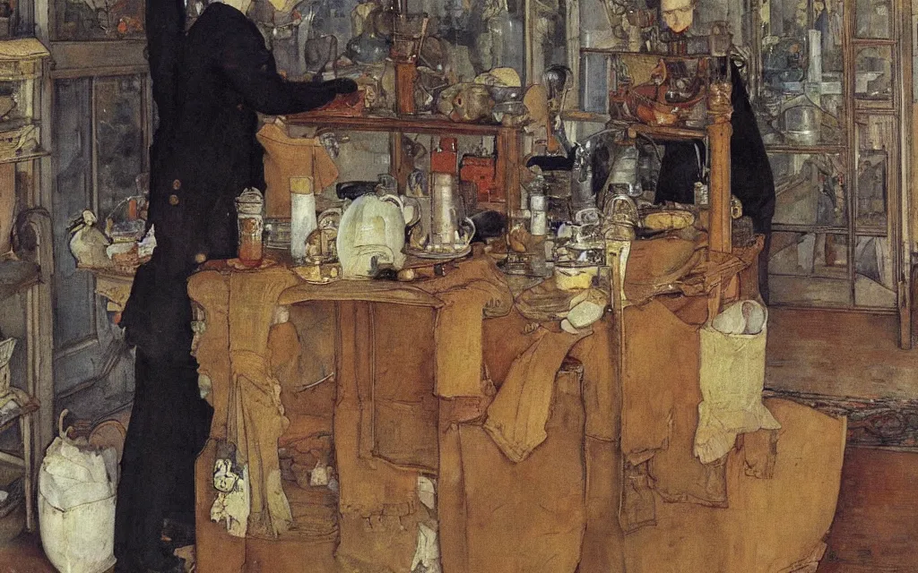 Image similar to a painting, oil on canvas, by carl larsson