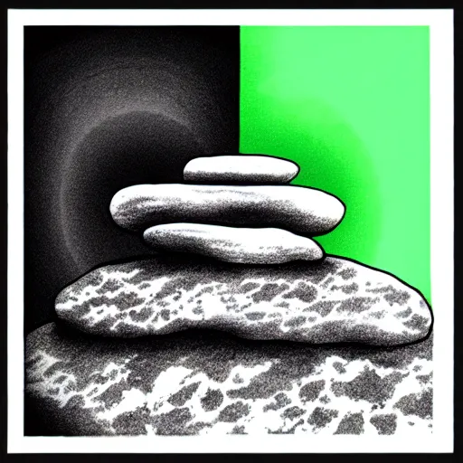 Image similar to zen cairn ink