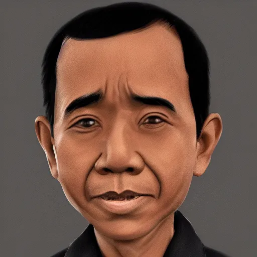 Prompt: child scribble of jokowi, behance,artstation