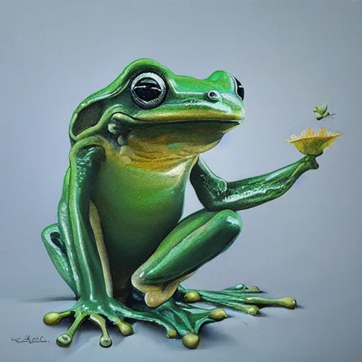 Image similar to frog - elephant creature, oil painting by loundraw