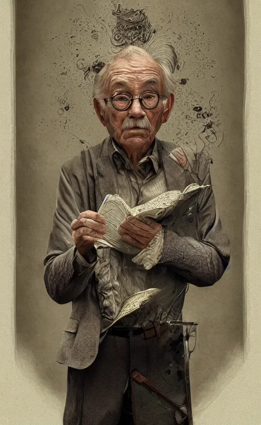 Image similar to old man doing hard work, do what we can, then leave it to god, d & d, non - fiction, intricate, elegant, highly detailed, digital painting, pinterest, concept art, intricate, sharp focus, illustration, art by robin eley, paul lung, samuel silva