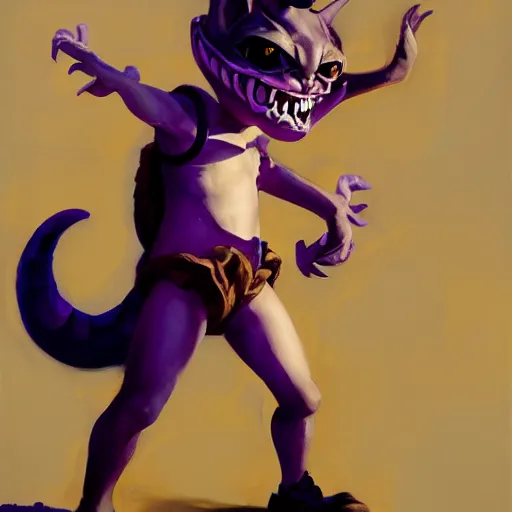 Image similar to greg manchess portrait painting of partially armored cheshire cat from alice in wonderland as overwatch character, medium shot, asymmetrical, profile picture, organic painting, sunny day, matte painting, bold shapes, hard edges, street art, trending on artstation, by huang guangjian, gil elvgren, ruan jia, randy vargas, greg rutkowski