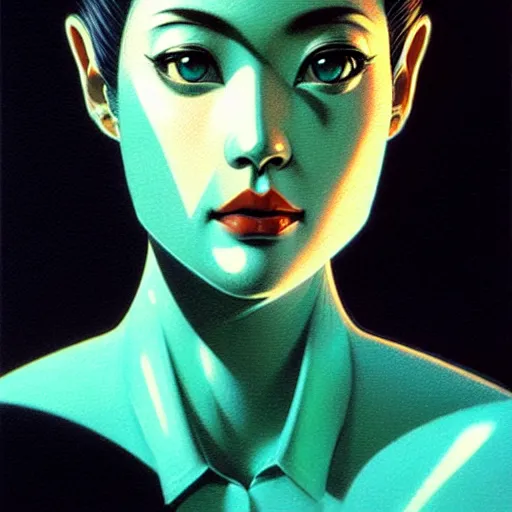 Image similar to a mint condition microwave, from the eighties, from japan, beautiful and aesthetic, close up, intricate, highly detailed, sleek face, smooth, sharp focus, specular light, occlusion shadow, rim light, artgerm, artstation, art by greg rutkowski and ilya kuvshinov and salvador dali, fantasy illustration