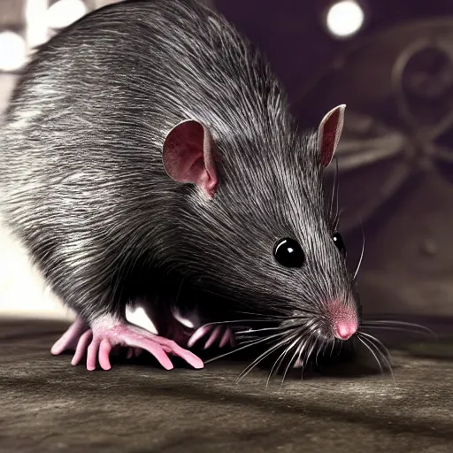 Image similar to Rat with mechanic armor, realistic, studio lighting, unreal engine, photorealistic, detailed