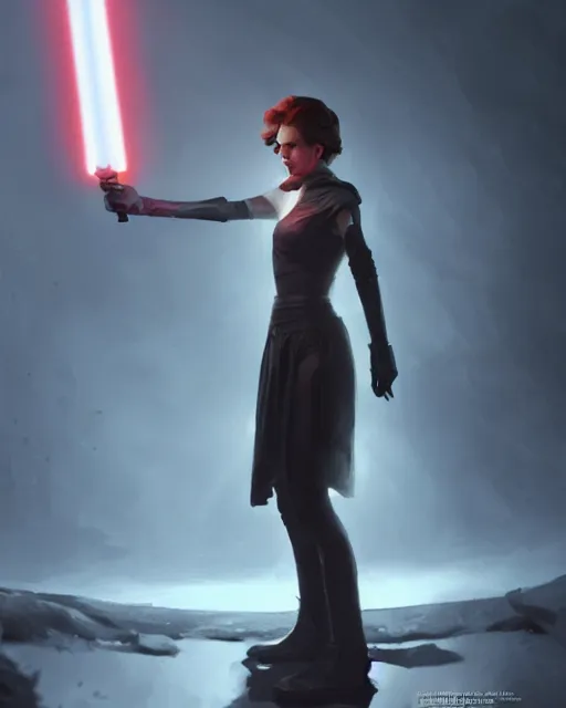 Image similar to half body shot, 1 8 years old dark lord of the sith judy garland, rim light, volumetric lighting, digital painting, artstation, concept art, smooth, sharp focus, illustration, art by arney freytag, glamour pose, greg rutkowski, soft ambient lighting, particle effects