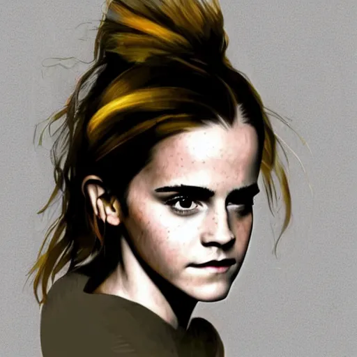 Image similar to emma watson in the style of dave mckean