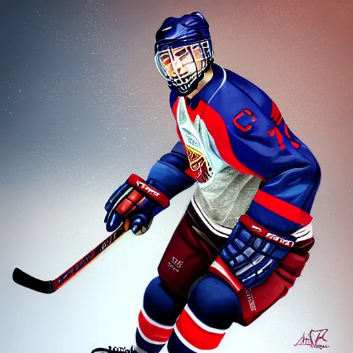 Prompt: Portrait of hockey player Igor The Professor Larionov, fantasy, intricate, elegant, highly detailed, digital painting, artstation, concept art, smooth, sharp focus, luxury fashion illustration, art by artgerm and greg rutkowski and alphonse mucha, brightly lit cinematic soft lighting, photorealistic