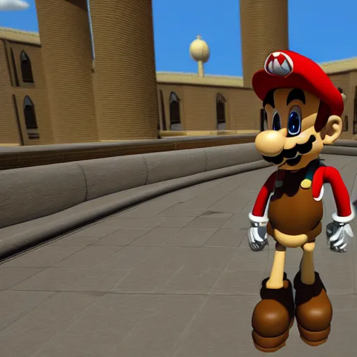 Image similar to A skeleton in the game Super Mario 64, unreal engine, highly detailed, 8k