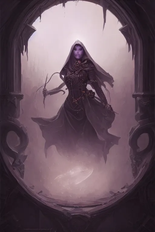 Image similar to beautiful necromancer, full body shot, hood, d & d, fantasy, intricate, elegant, highly detailed, digital painting, artstation, concept art, matte, sharp focus, illustration, hearthstone, art by artgerm and greg rutkowski and alphonse mucha, made with charcoal