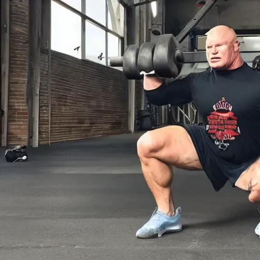 Image similar to Brock Lesnar working out in a trainyard, brock Lesnar workout in boxcar