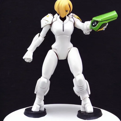 Image similar to samus varia white suit as a warhammer tabletop figurine