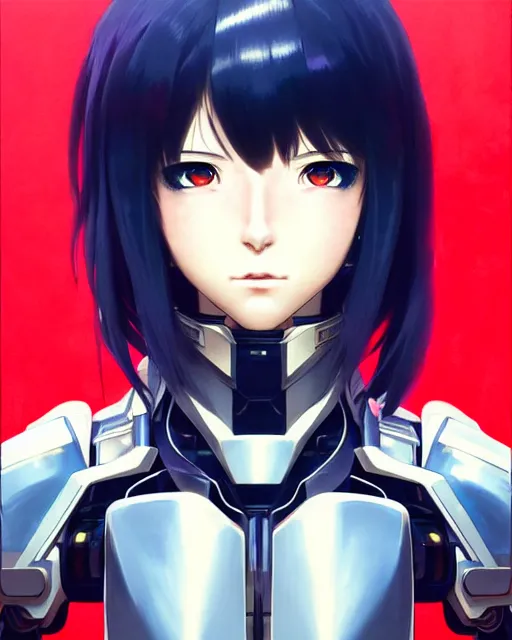 Image similar to portrait Anime Girl in mecha armor in night tokyo Sharp fine face pretty face, realistic shaded Perfect face, fine details. Anime. cyberpunk realistic shaded lighting by katsuhiro otomo ghost-in-the-shell, magali villeneuve, artgerm, rutkowski Jeremy Lipkin and Giuseppe Dangelico Pino and Michael Garmash and Rob Rey