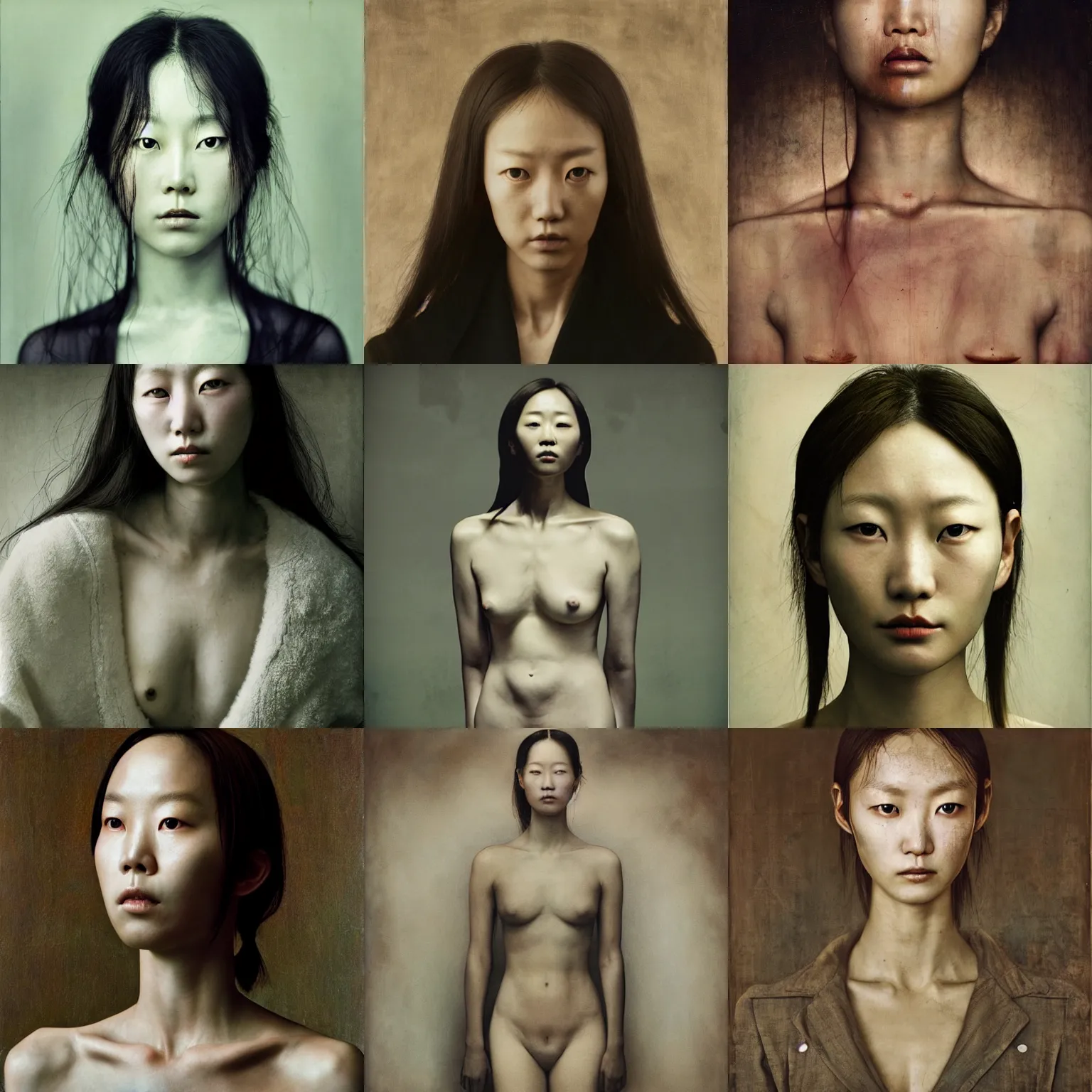 Prompt: lee jin - eun by vanessa beecroft, frederick edwin church, andrew ferez, rule of thirds, seductive look, beautiful