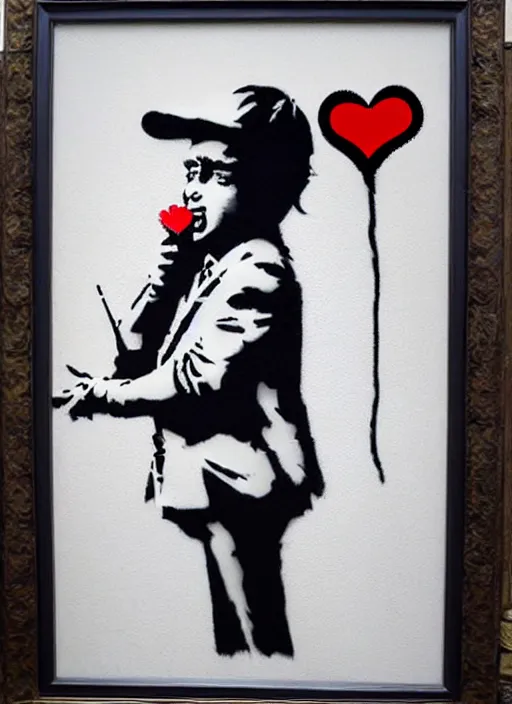 Image similar to banksy trump art on canvas