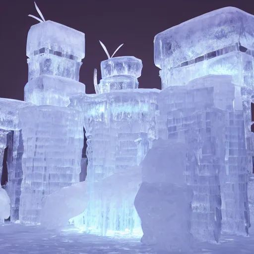 Prompt: photorealistic ice castle 4k