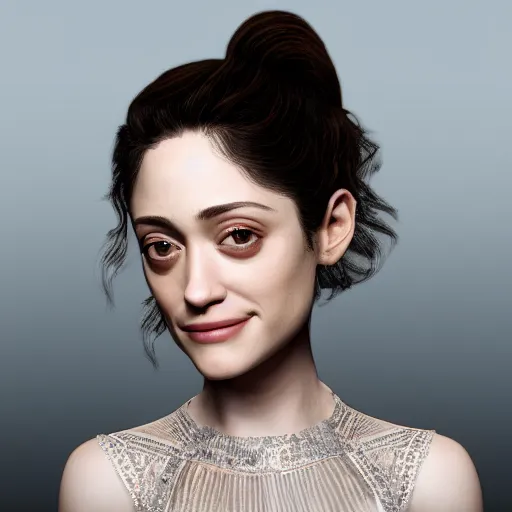 Prompt: 50 years old Emmy Rossum, realistic, photo studio, HDR, 8k, trending on artstation