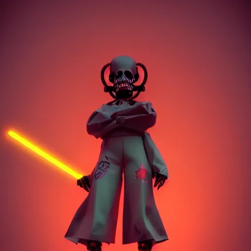 Prompt: candypunk grim reaper, character design, dollpunk, high quality digital art, render, octane, redshift, volumetric lighting, oled