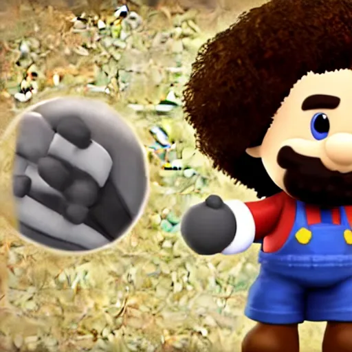 Image similar to 3d render of Bob Ross as a Super Smash bros ultimate character