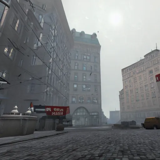 Prompt: warsaw in half - life 2