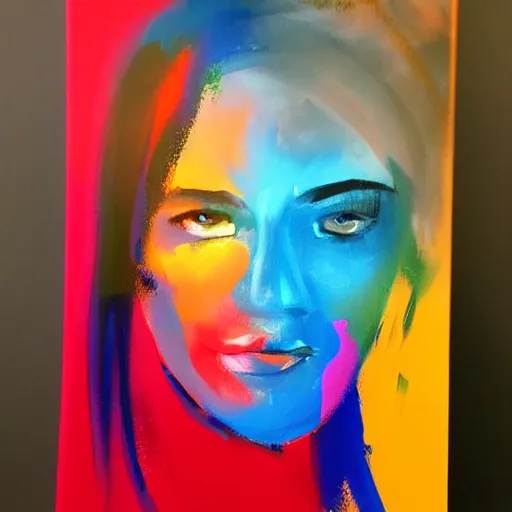 Prompt: A speed painting of a woman, vivid colours