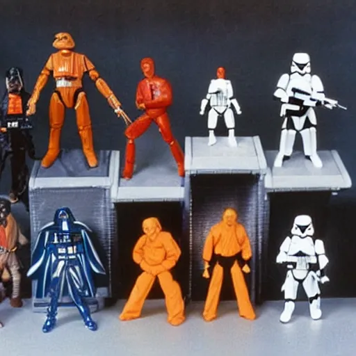 Image similar to star wars action figures, vintage, 1980s